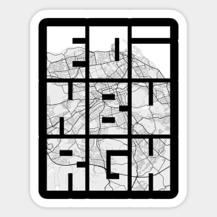 Edinburgh, Scotland City Map Typography - Light Sticker